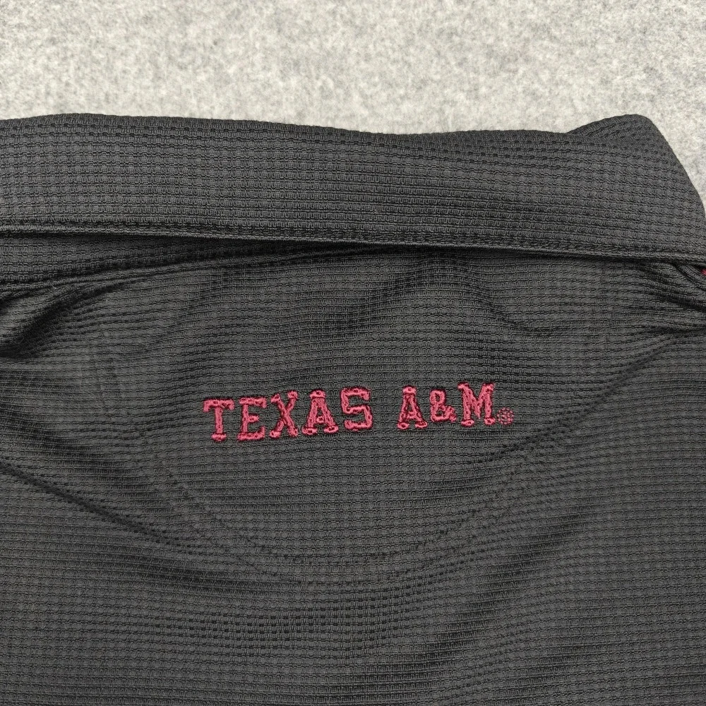 Texas A&M Aggies Polo Shirt Mens Large Black NCAA Football Nike Short Sleeve‎